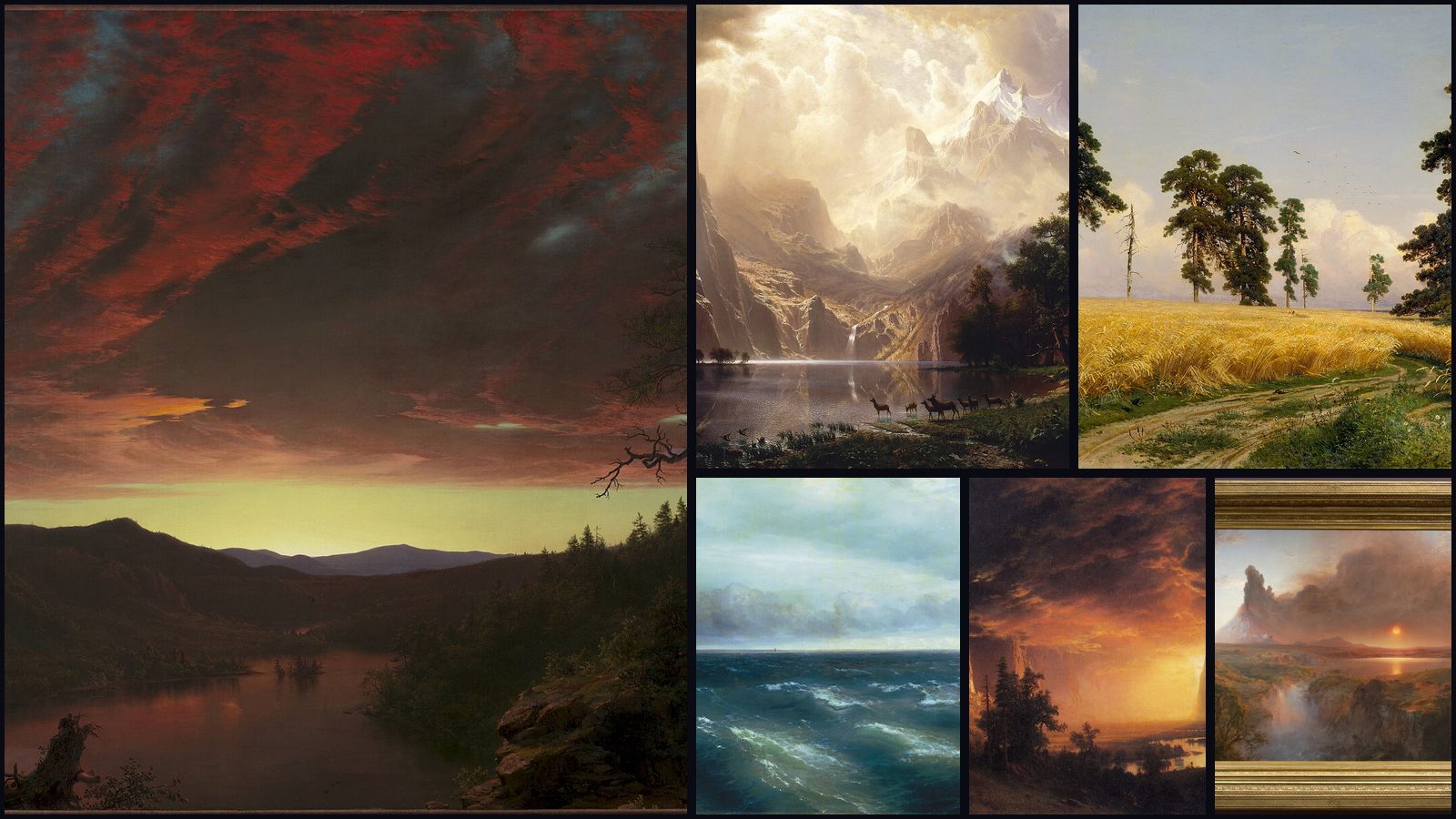 Exemplo do efeito Mosaico: seis imagens encaixadas lado a lado
