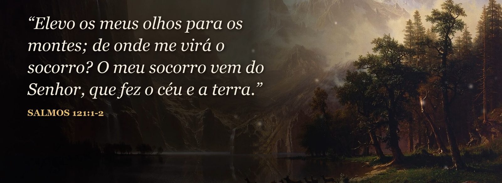 Versículo de Salmos 121 sobre uma pintura de paisagem